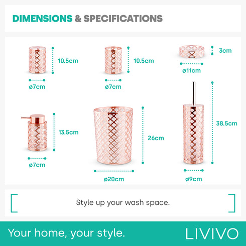 Bathroom Set - Rose Gold